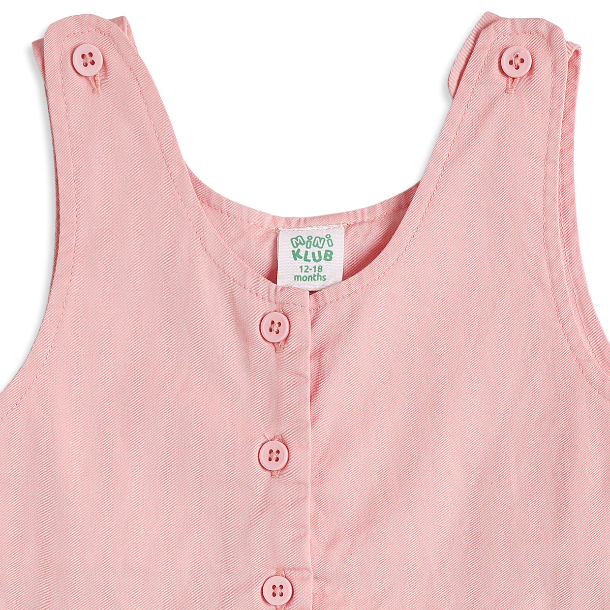 Baby Girls Pink Dungaree Romper with White Flutter Sleeve T-Shirt Casual Outfit Set