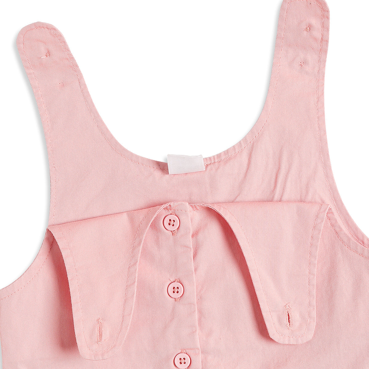 Baby Girls Pink Dungaree Romper with White Flutter Sleeve T-Shirt Casual Outfit Set