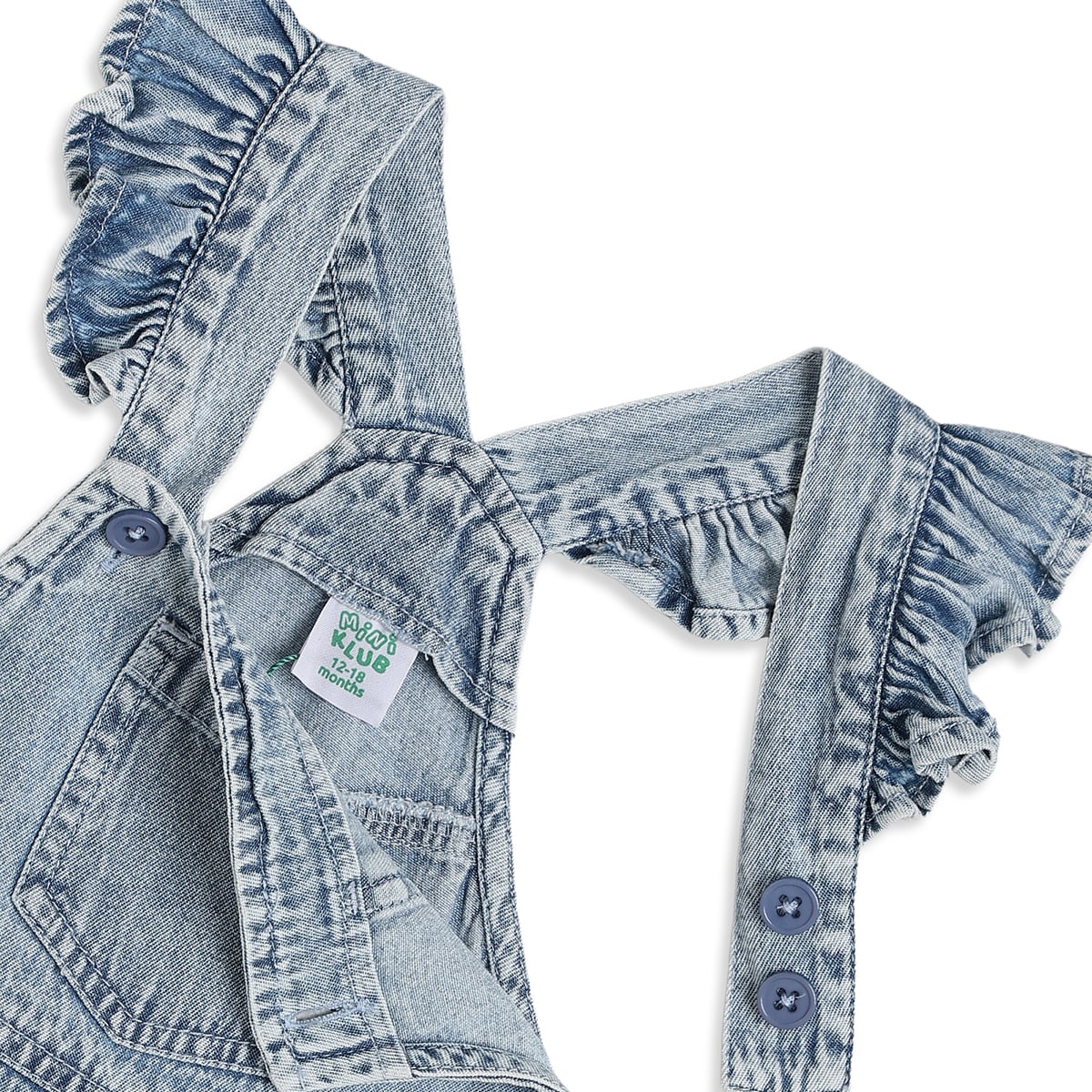 Baby Girls Lavender And Blue Cotton Heart Print Top With Denim Dungaree Shorts Set Regular Fit Casual Wear