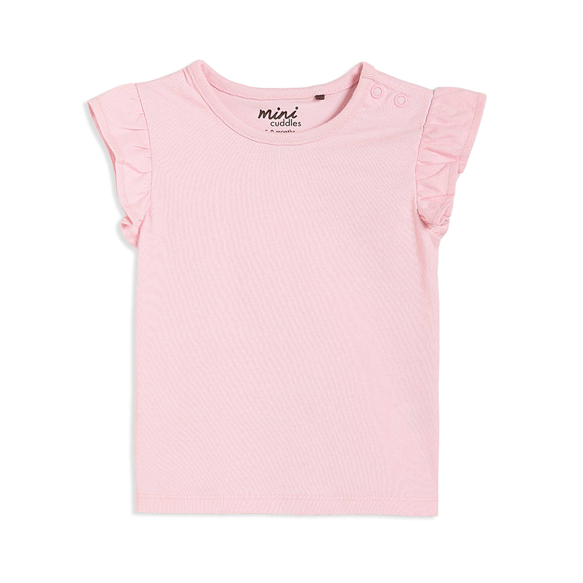 Baby Girls Striped Dungaree Set with Solid Top, Peach