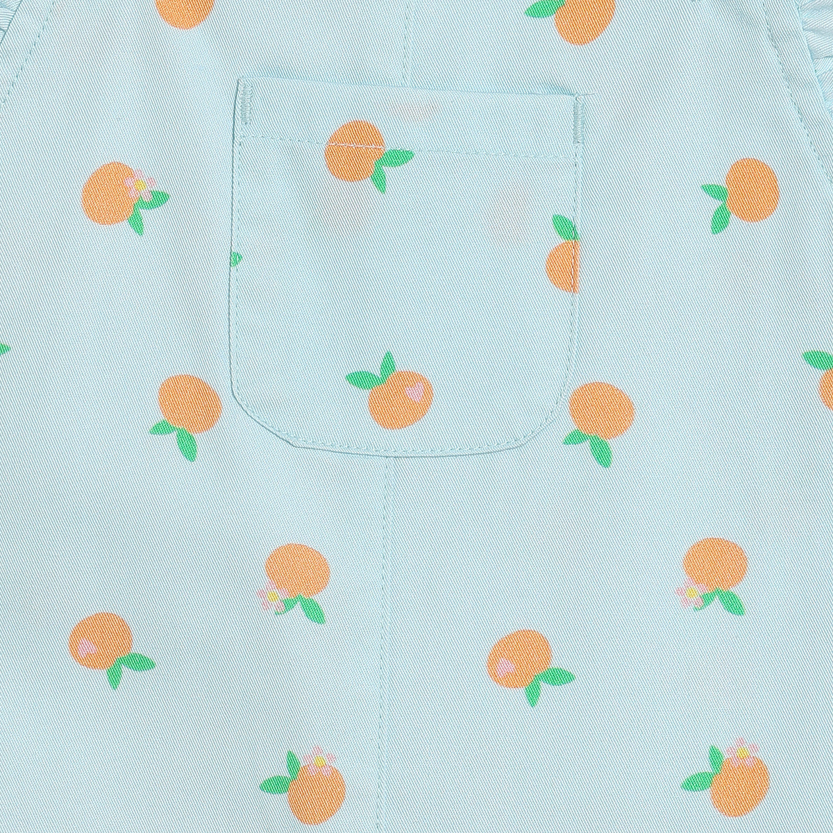 Baby Girls Fruit Print Dungaree Set, Multicolour