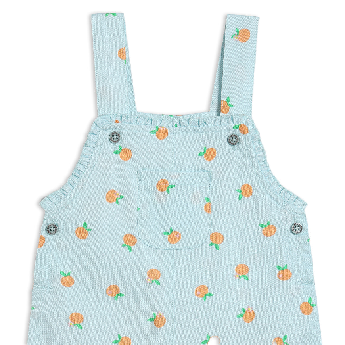 Baby Girls Fruit Print Dungaree Set, Multicolour