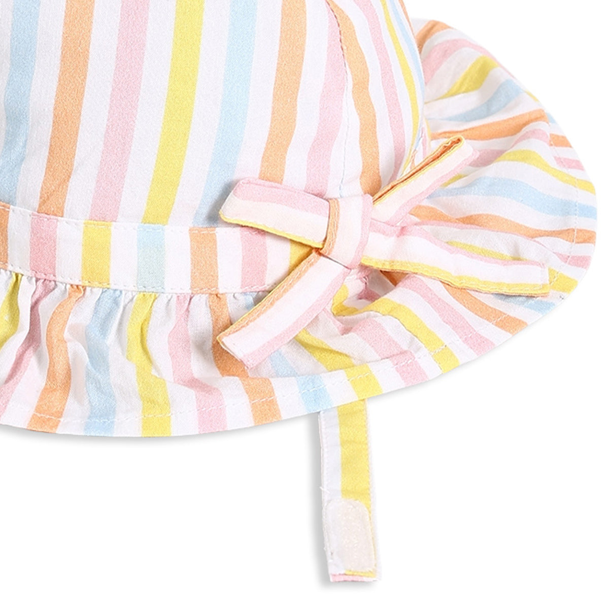 Baby Girls Striped Hat with Bow Detail, Multicolour