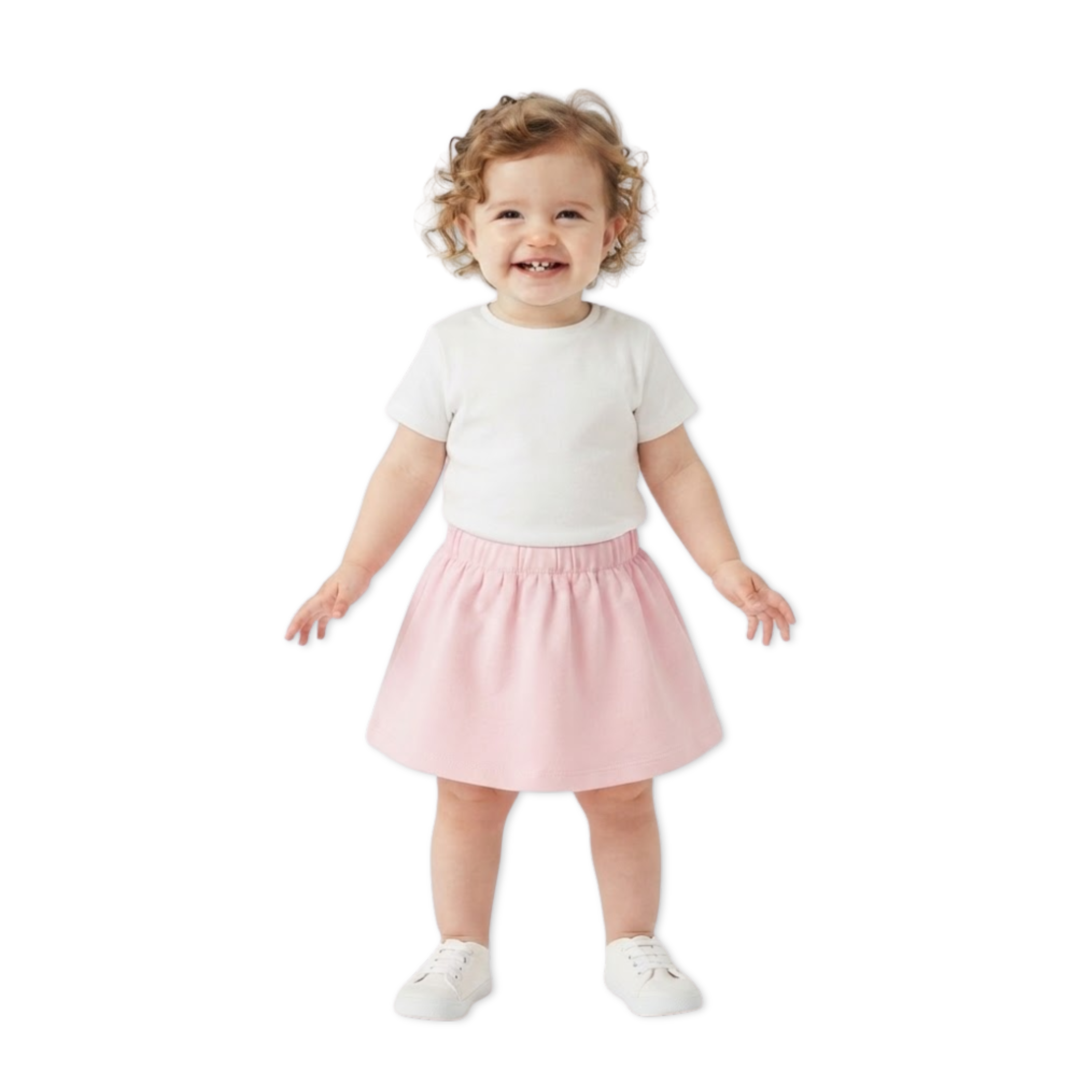 Baby Girls Light Pink Cotton Skirt Regular Fit Casual Kids Skirt