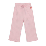 Baby Girls Strawberry Embroidered Rib Pants, Pink