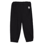 Baby Girls Solid Knit Bottom with Floral Embroidery, Black
