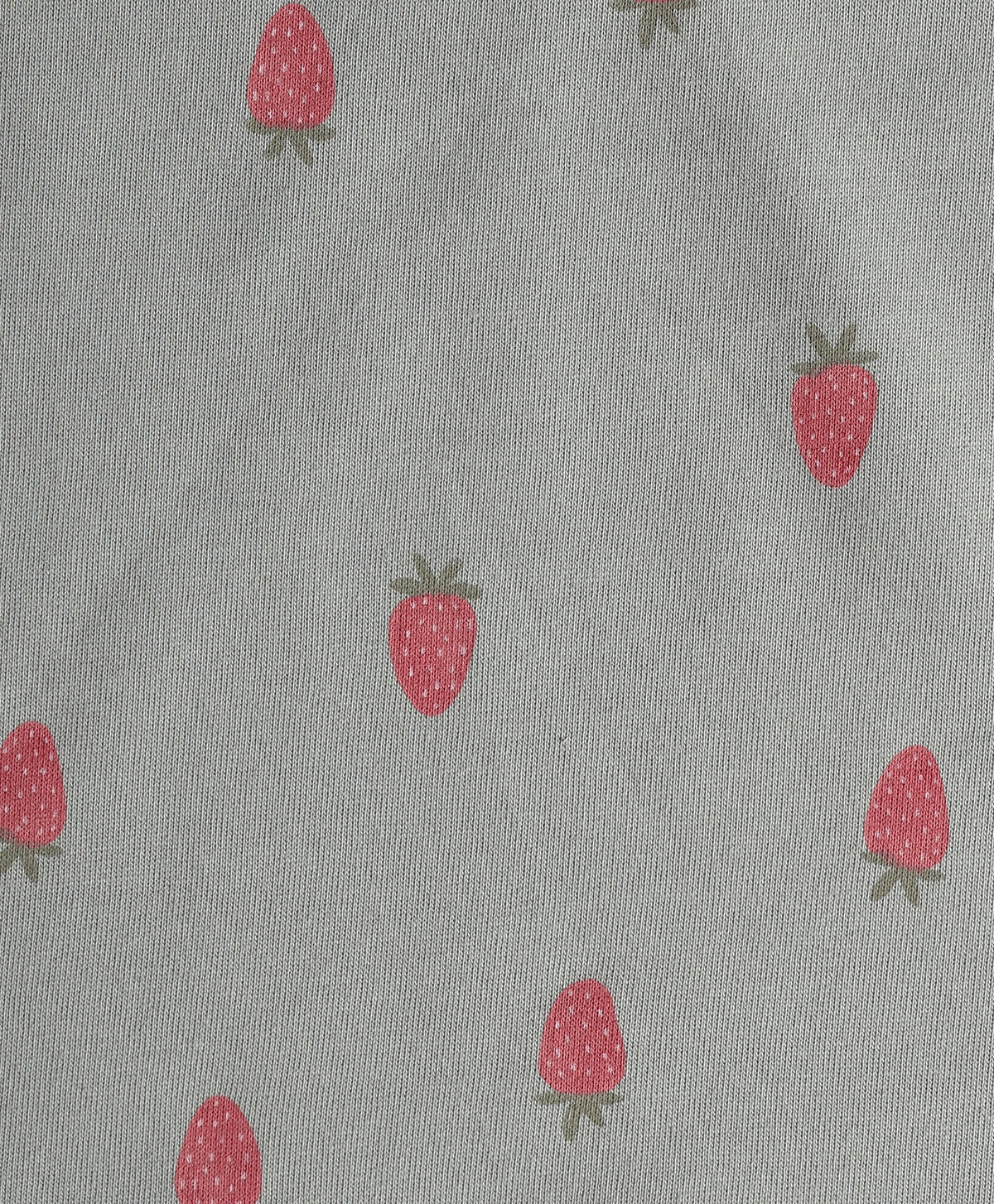 Baby Girls Sage Green Strawberry Print Top Regular Fit Casual Wear