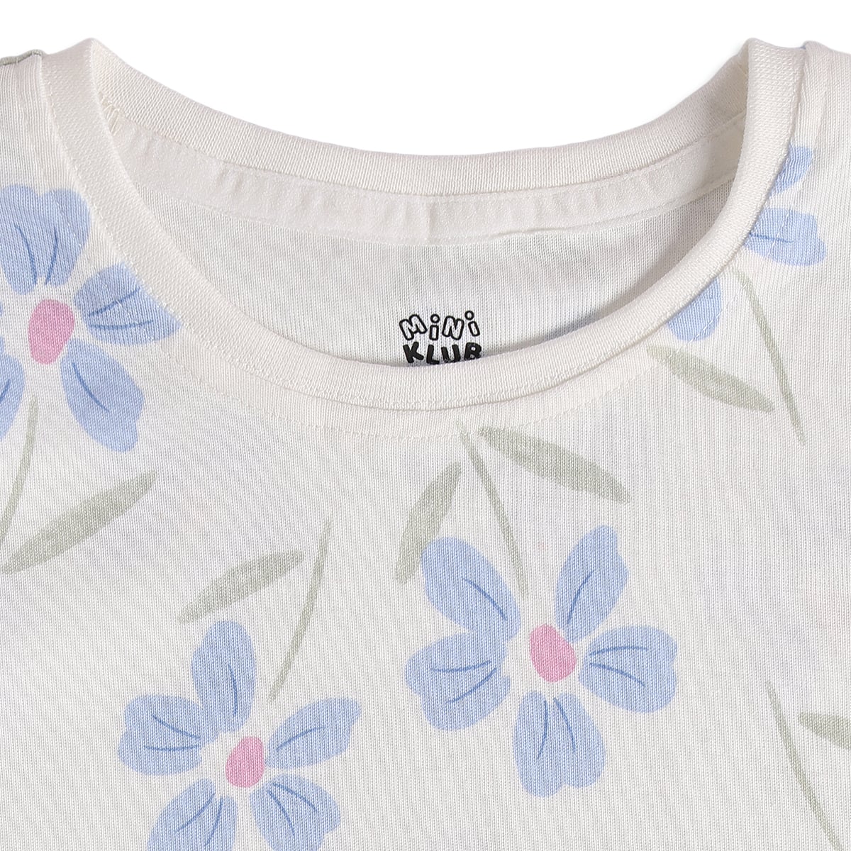 Baby Girls White Cotton Floral Top Regular Fit Casual Wear