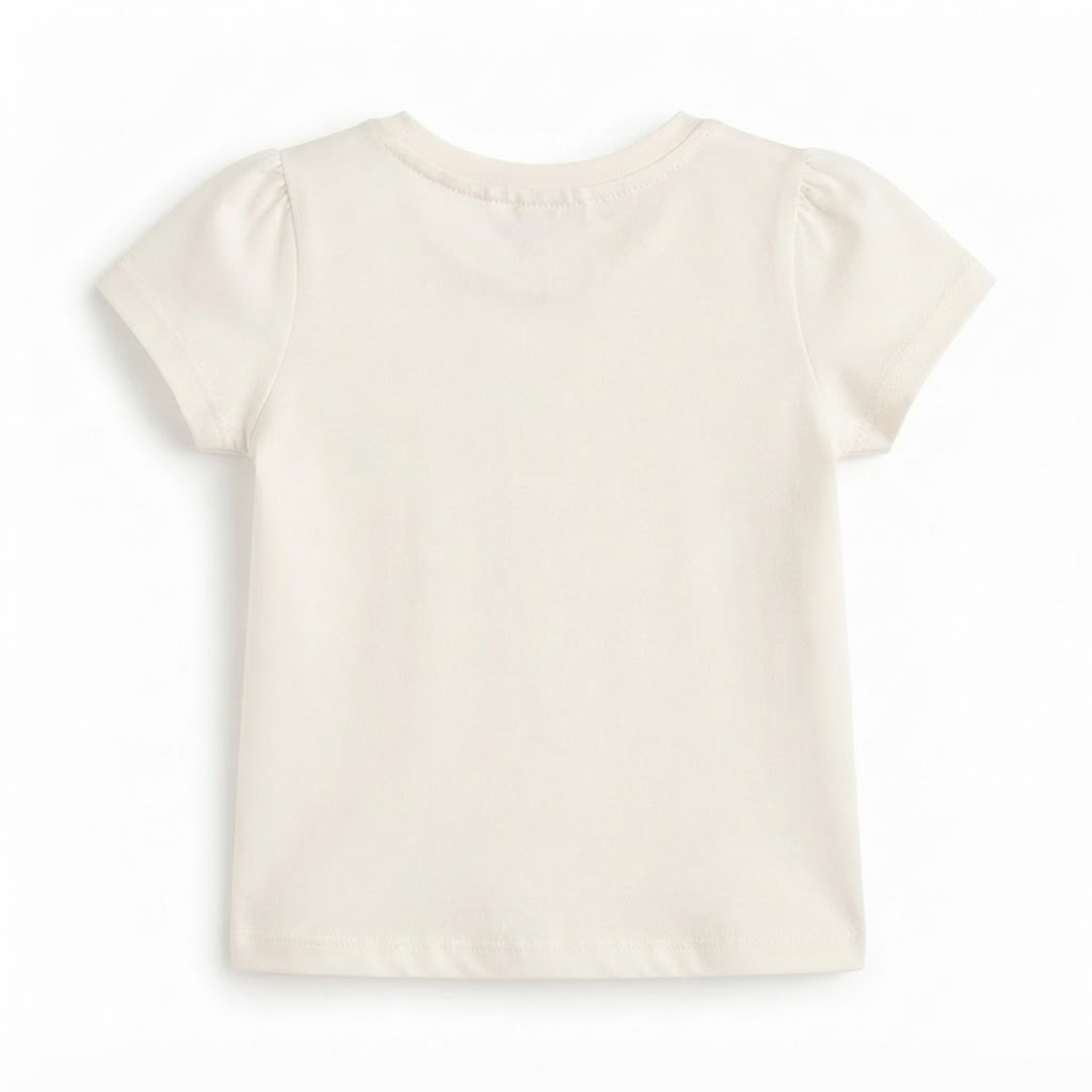 Baby Girls Ivory Cotton Floral Graphic T-Shirt Regular Fit Casual Wear
