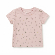 Baby Girls Light Pink Cotton Floral Print T-Shirt Regular Fit Casual Wear
