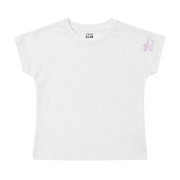 Baby Girls White Cotton Logo T-Shirt Regular Fit Casual Wear