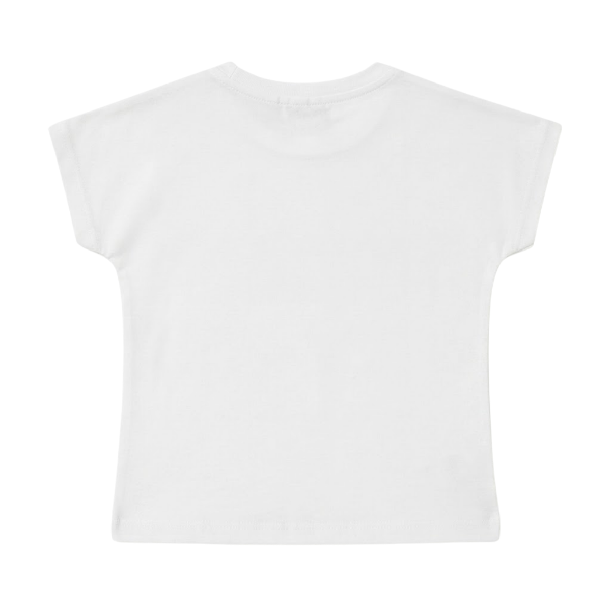 Baby Girls White Cotton Logo T-Shirt Regular Fit Casual Wear