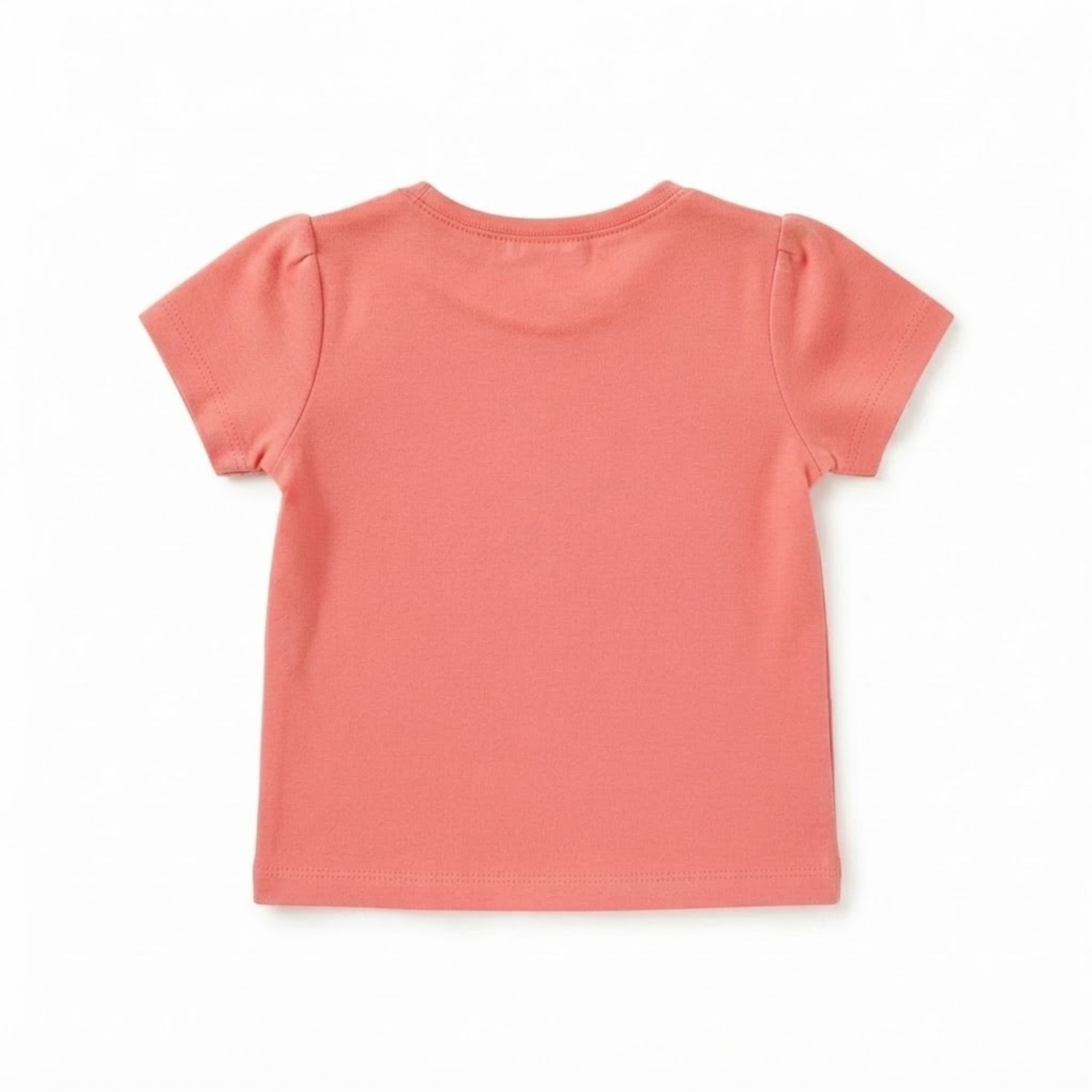 Baby Girls Coral Pink Cotton T-Shirt Regular Fit Casual Wear