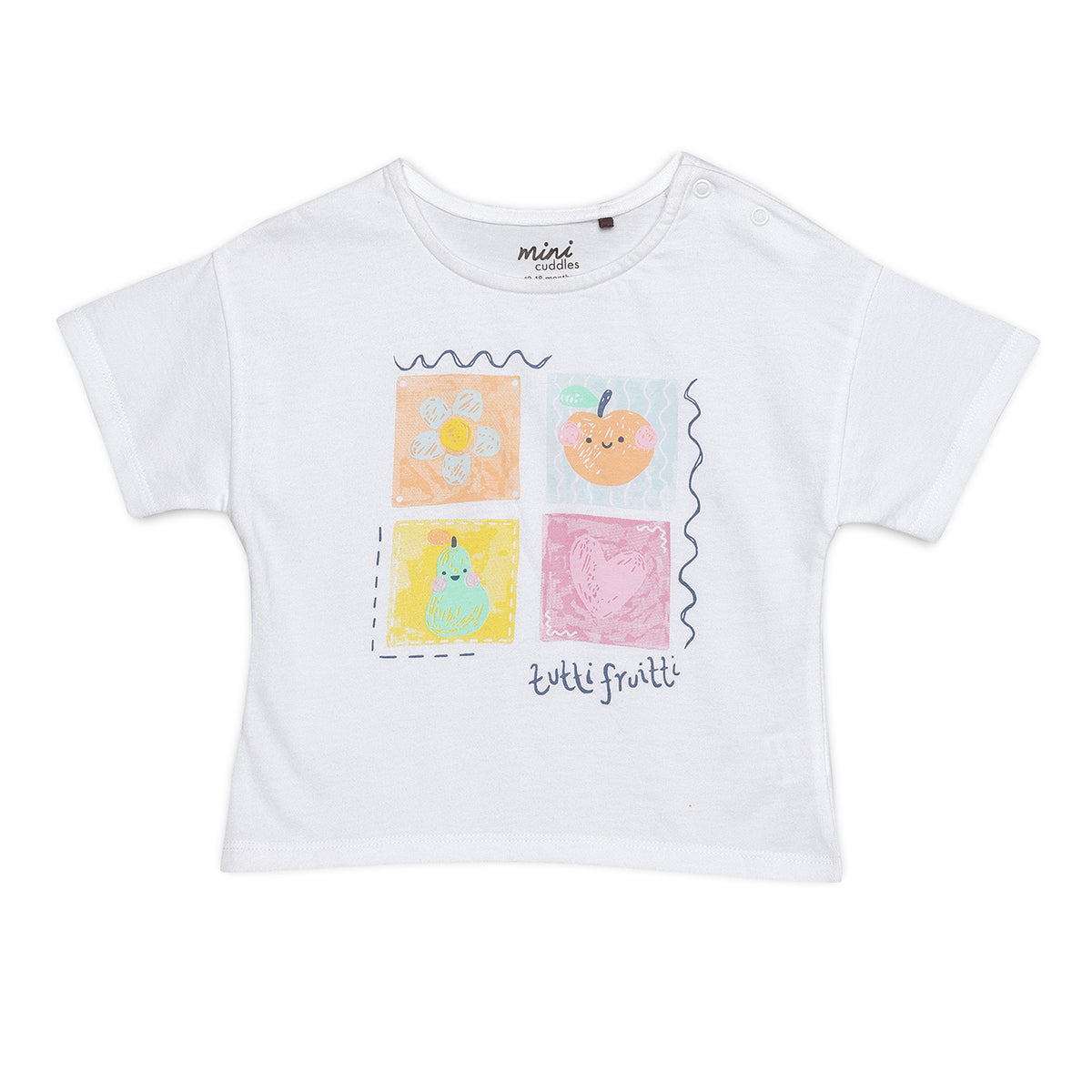 Baby Girls Tutti Frutti Print T-Shirt, White