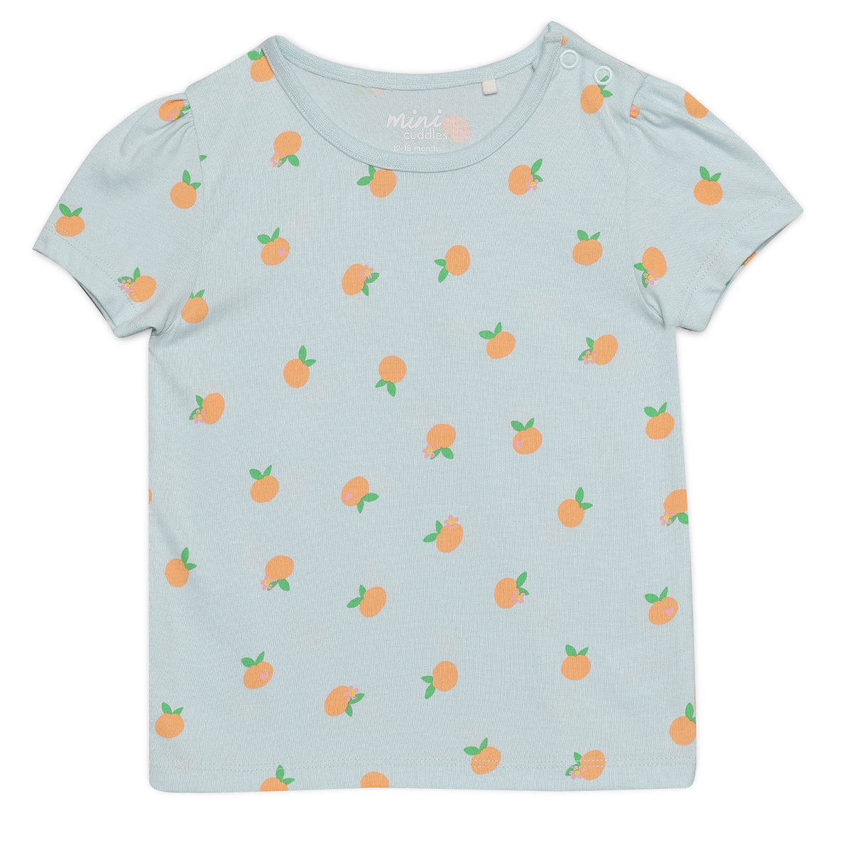 Baby Girls Fruit Print and Solid T-Shirts Pack of 3, Multicolor