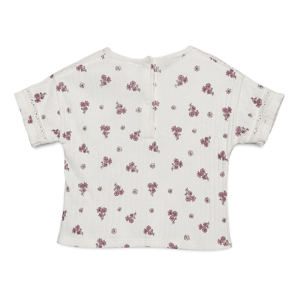 Baby Girls All-Over Floral Print Top, Off White