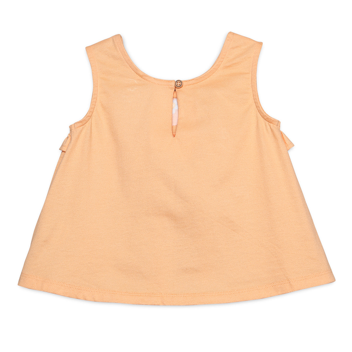 Baby Girls Daisy Embroidered Sleeveless Top, Peach