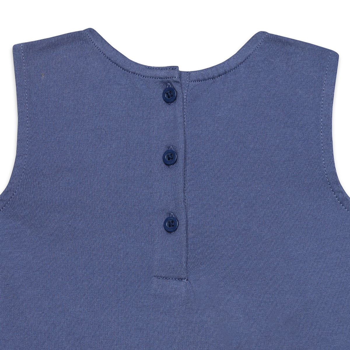 Baby Girls Sleeveless Graphic Top with Basket Applique, Blue