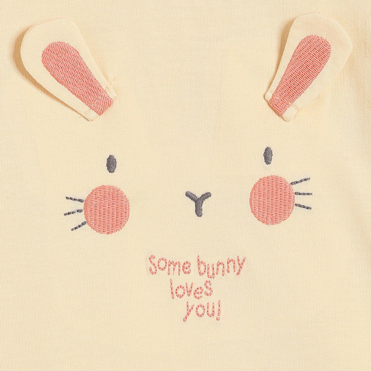 Baby Girls Bunny Applique T-Shirt, Peach