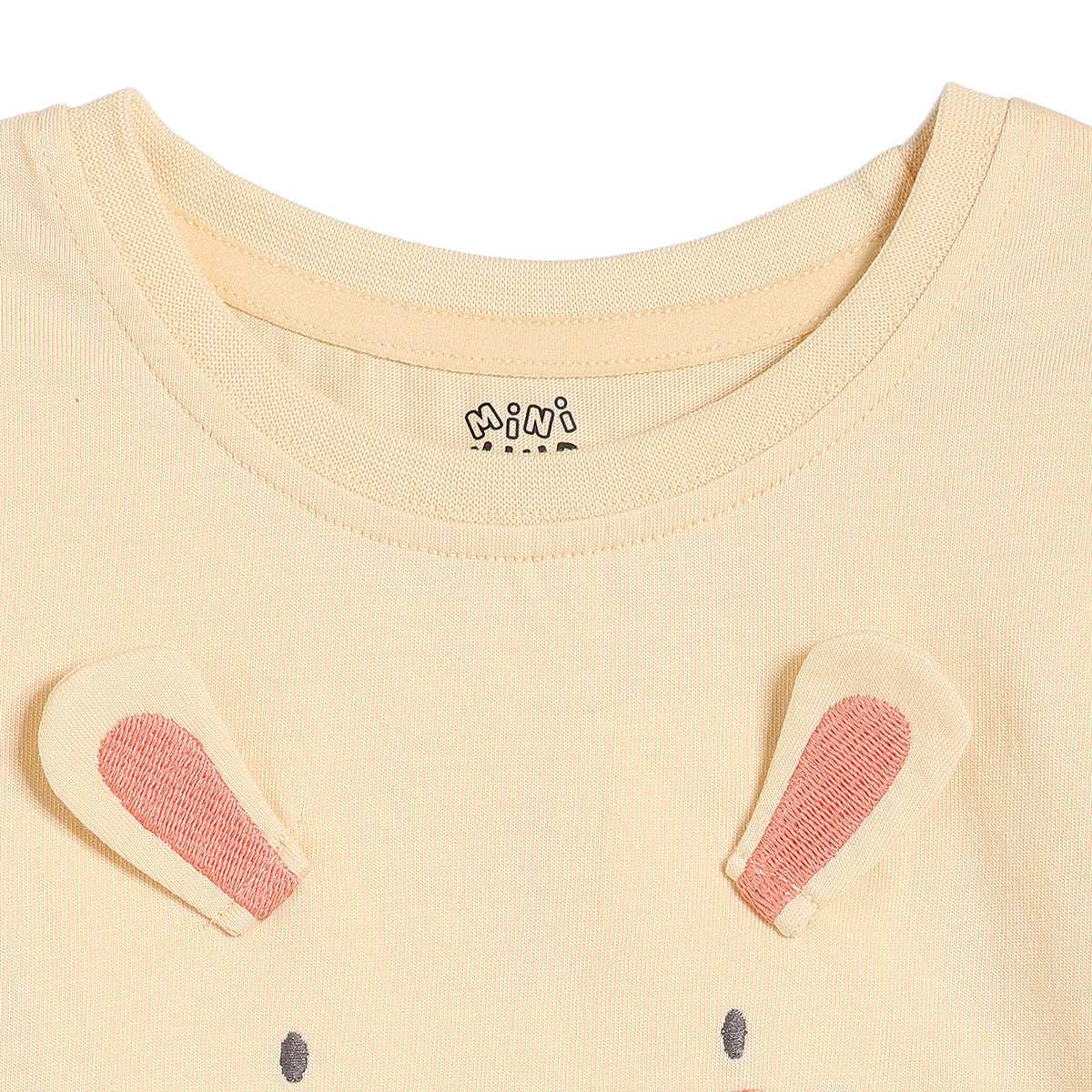 Baby Girls Bunny Applique T-Shirt, Peach