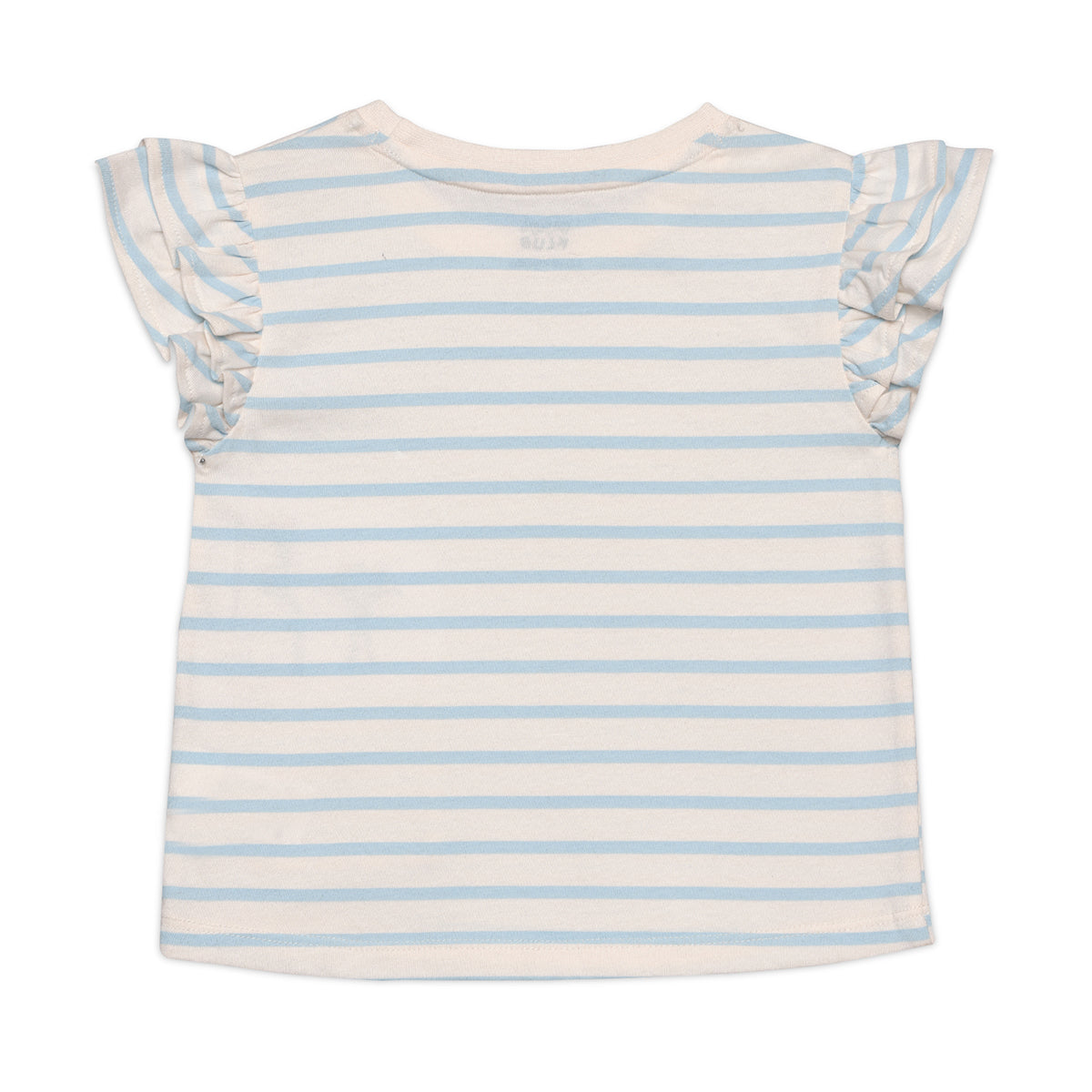 Baby Girls Striped Floral Applique T-Shirt, Blue and White