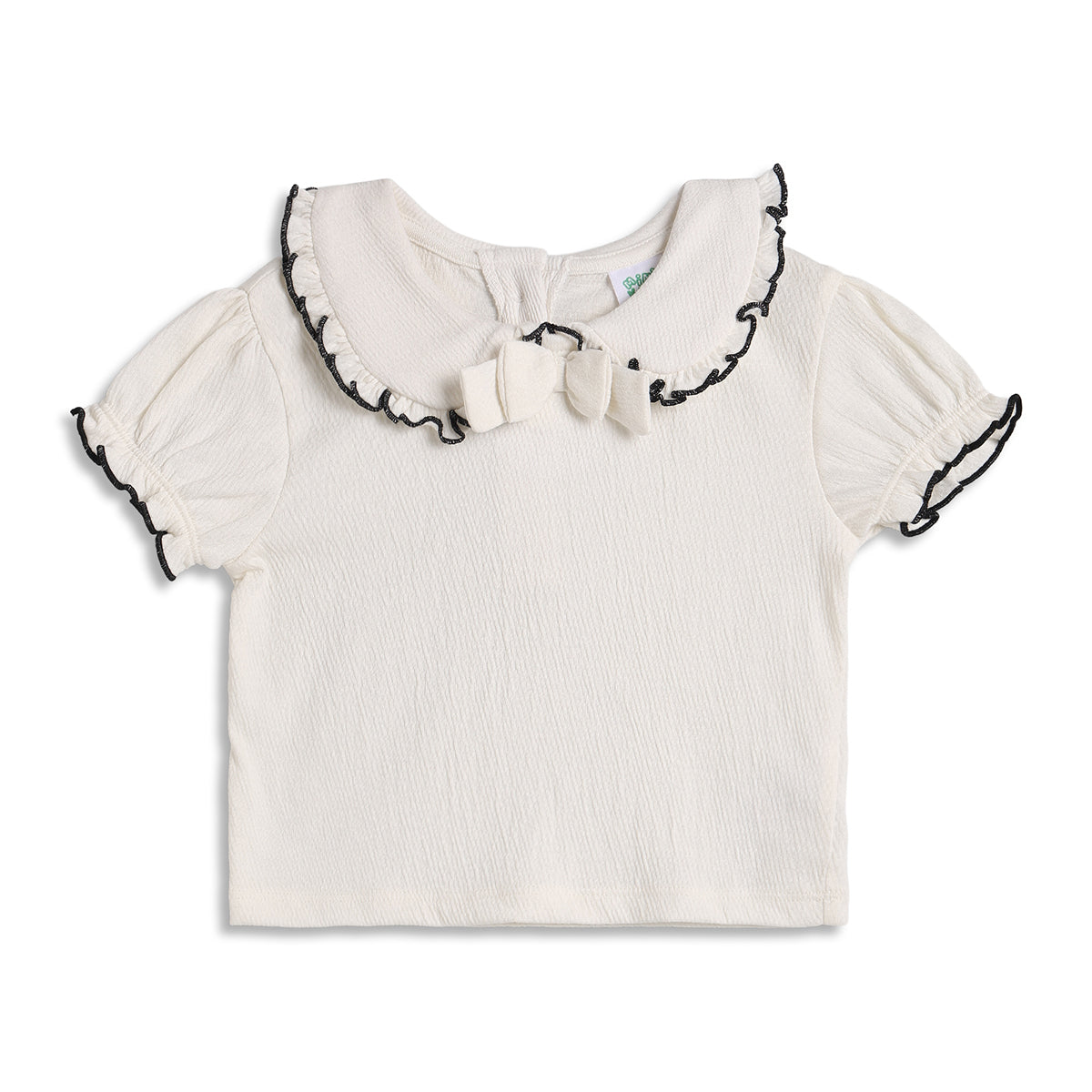 Baby Girls Peter Pan Collar Solid Top, Off White