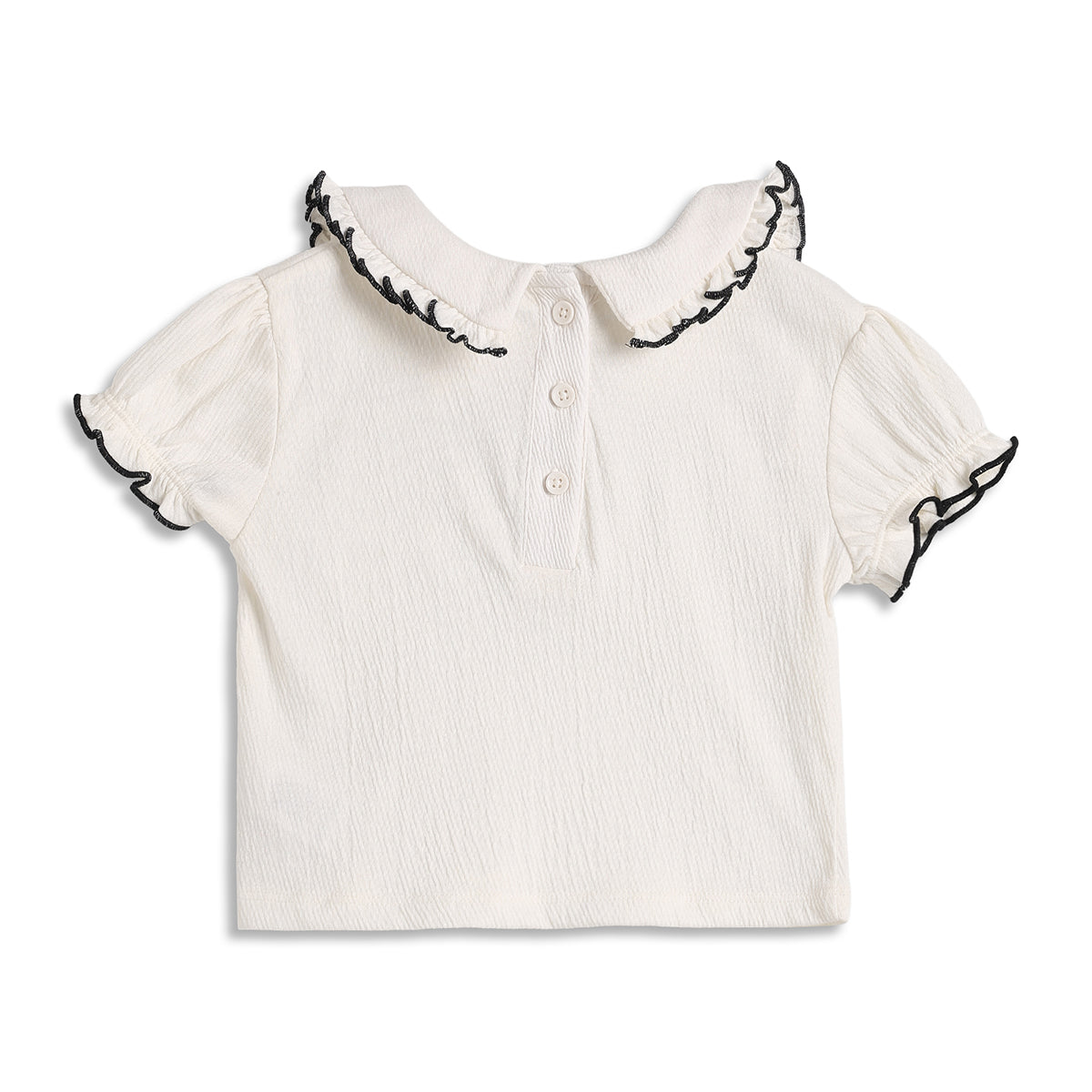 Baby Girls Peter Pan Collar Solid Top, Off White