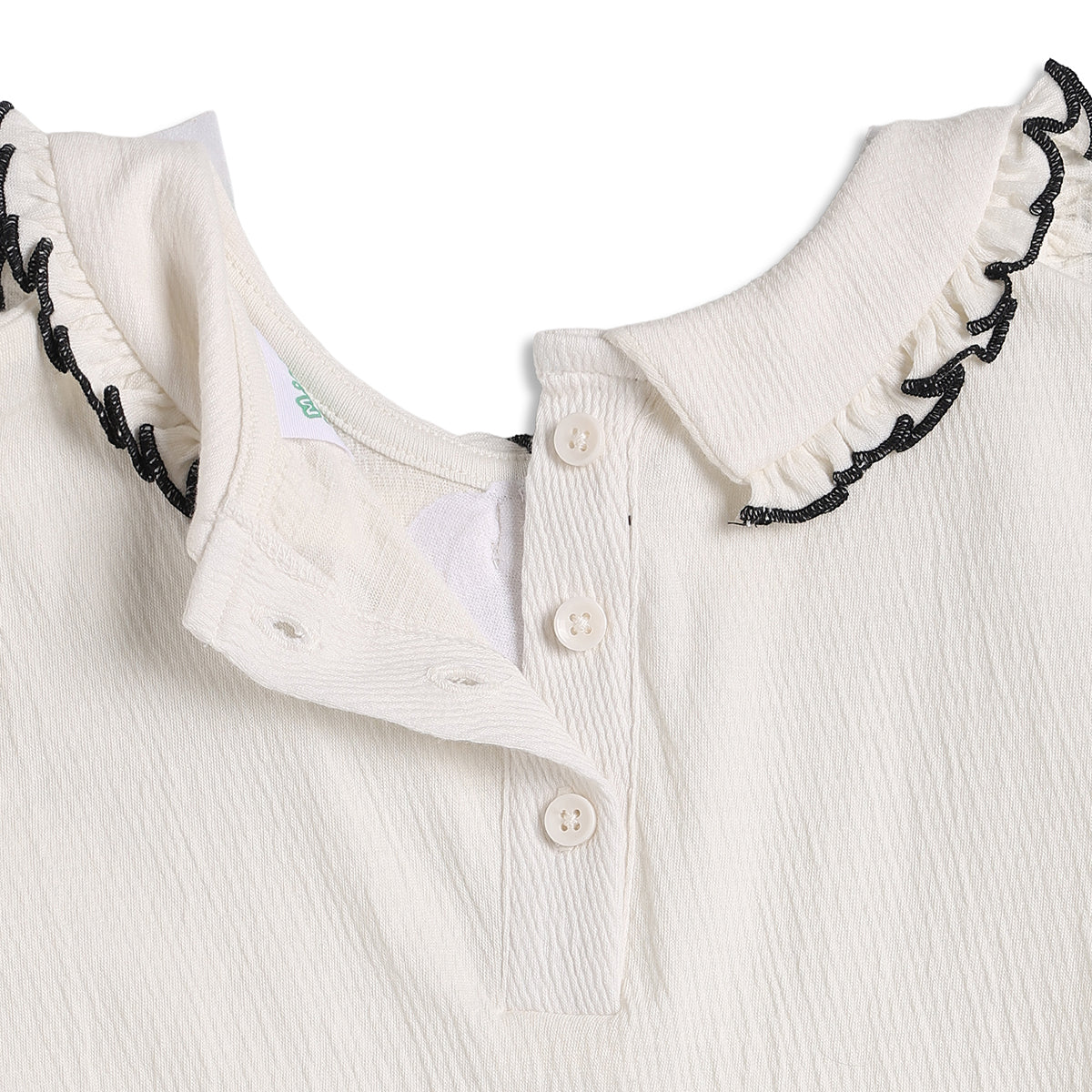 Baby Girls Peter Pan Collar Solid Top, Off White