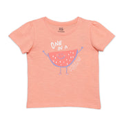 Baby Girls Graphic Slogan Top, Peach