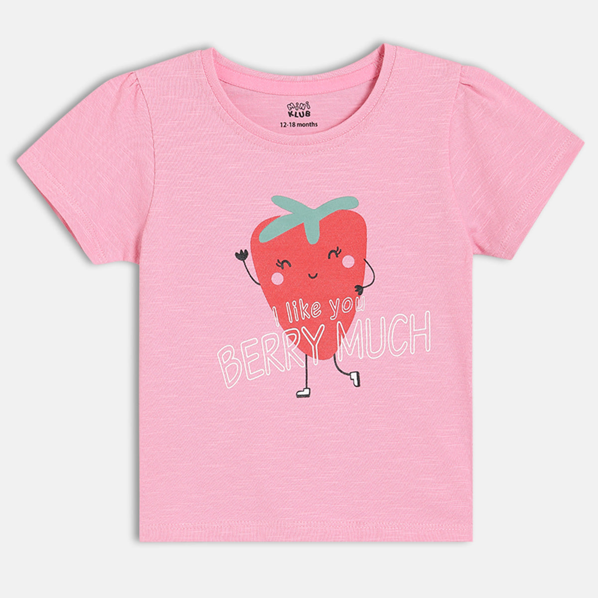 Baby Girls Strawberry Graphic Knit Top, Pink