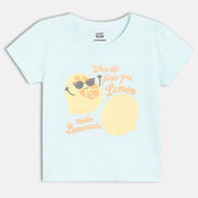 Baby Girls Lemon Graphic Knit Top, Blue