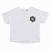 Baby Girls Flower Applique Knit Top, White