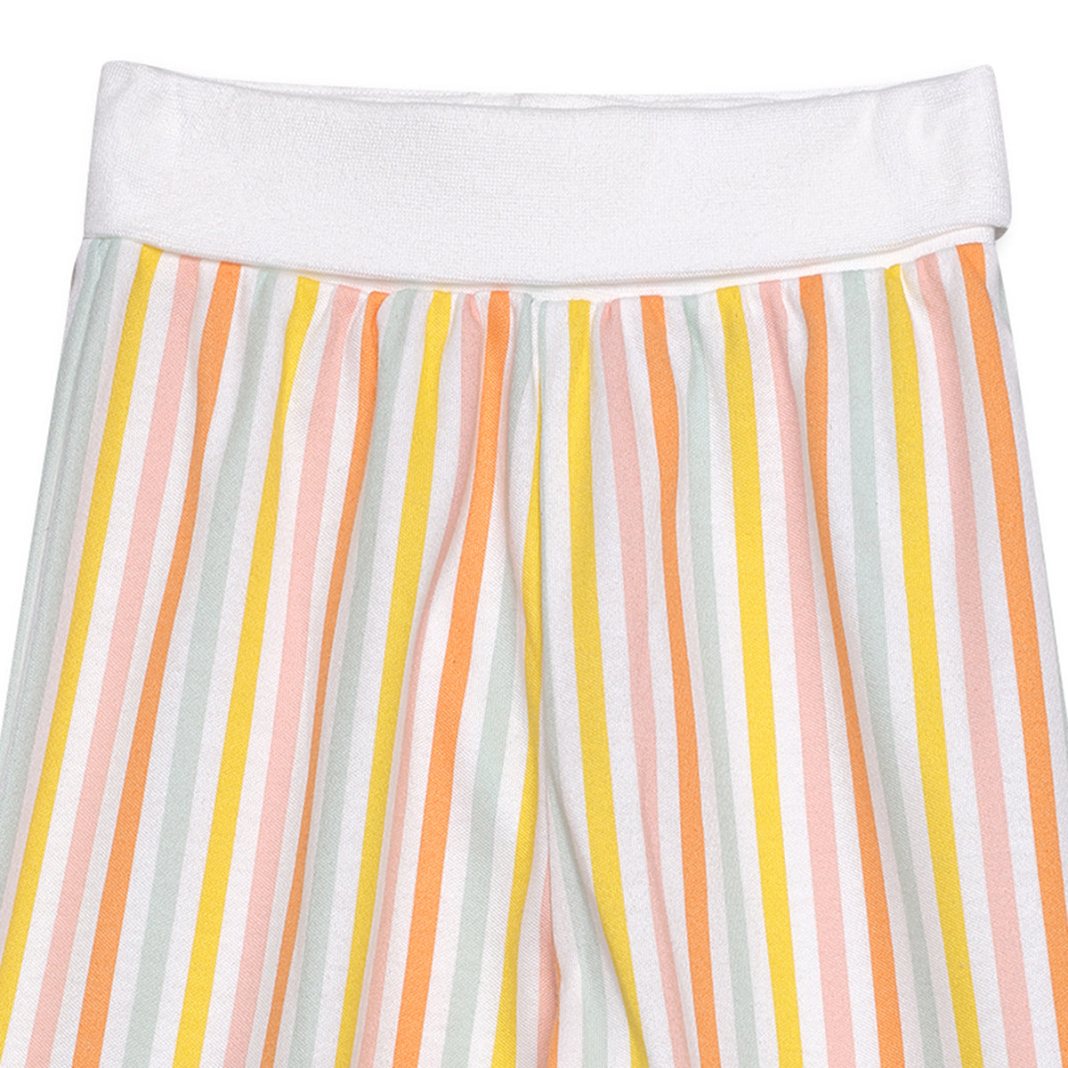 Baby Girls Fruit Print, Solid and Striped Pants Pack of 3, Multicolor