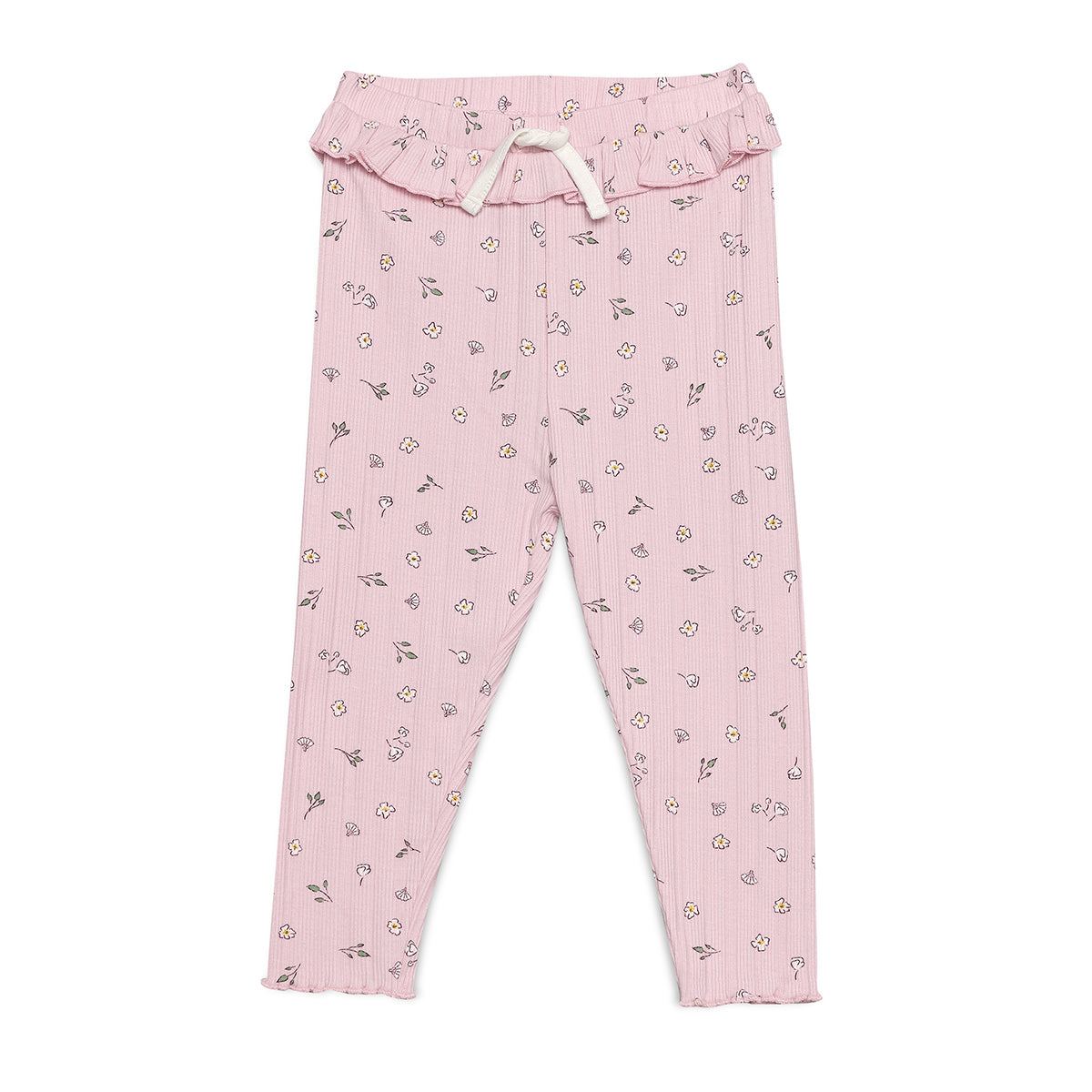Baby Girls Printed Leggings Pack of 3, Pink, White and Green