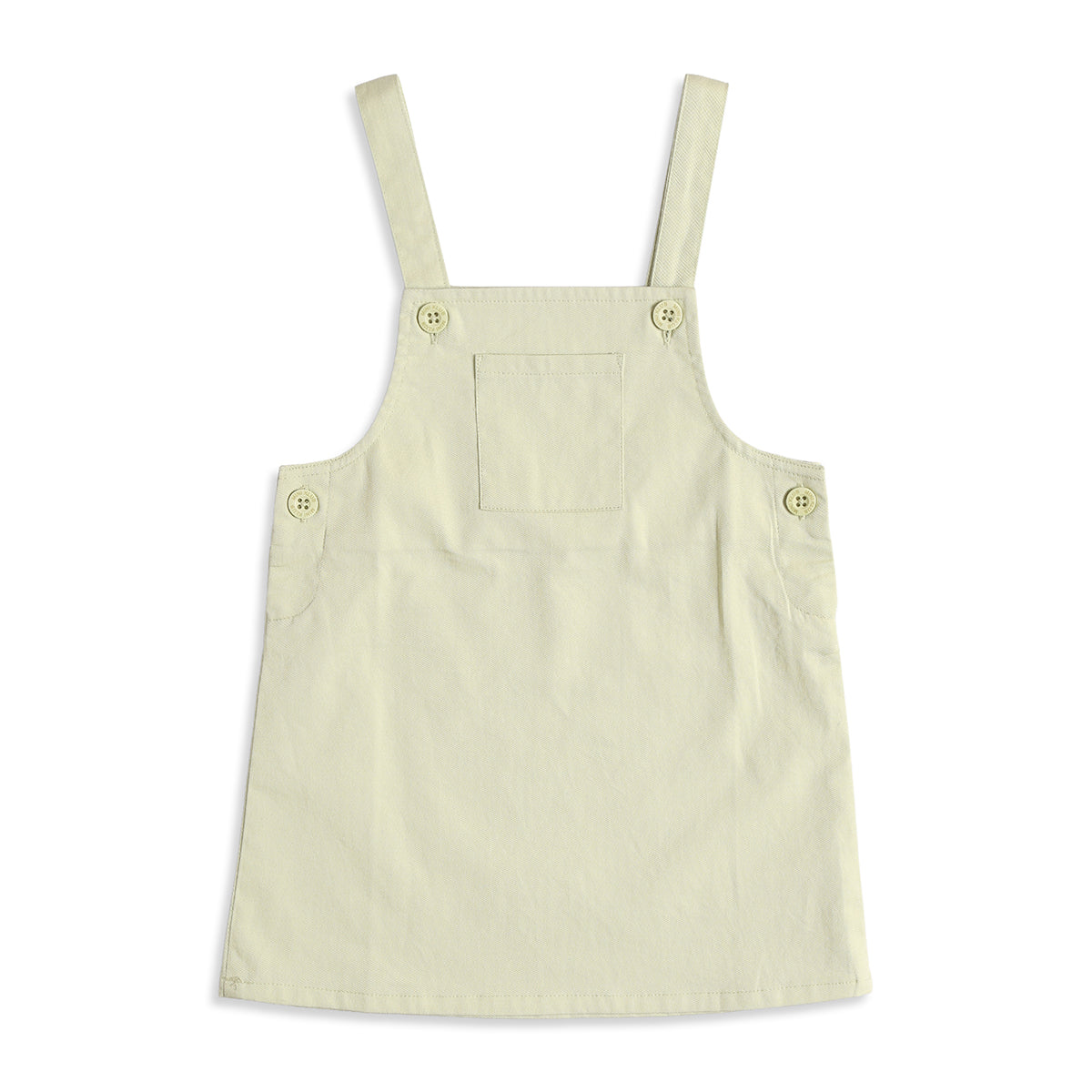 Baby Girls Sage Green Dungaree Dress with Peach T-Shirt Casual 2-Piece Outfit Set