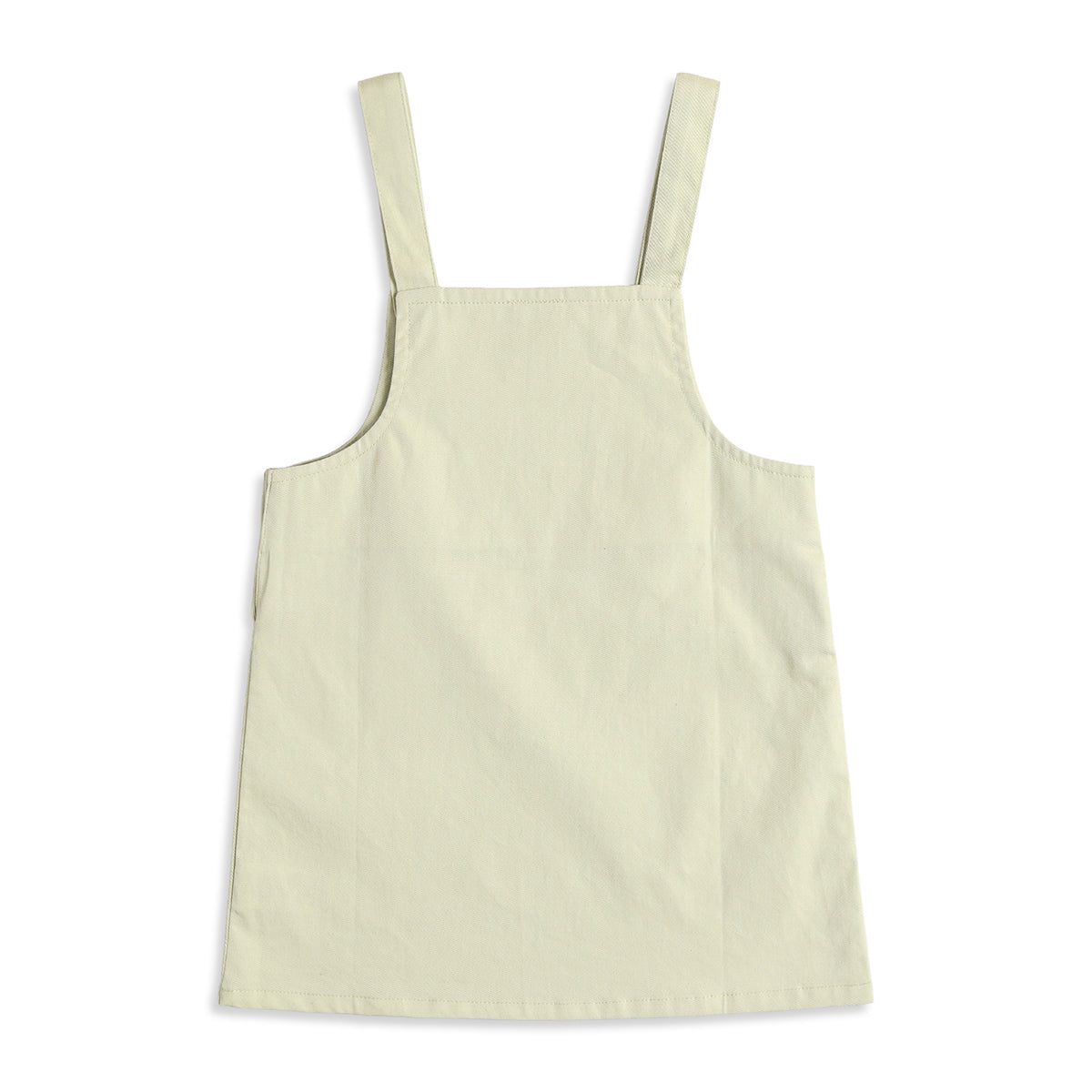 Baby Girls Sage Green Dungaree Dress with Peach T-Shirt Casual 2-Piece Outfit Set