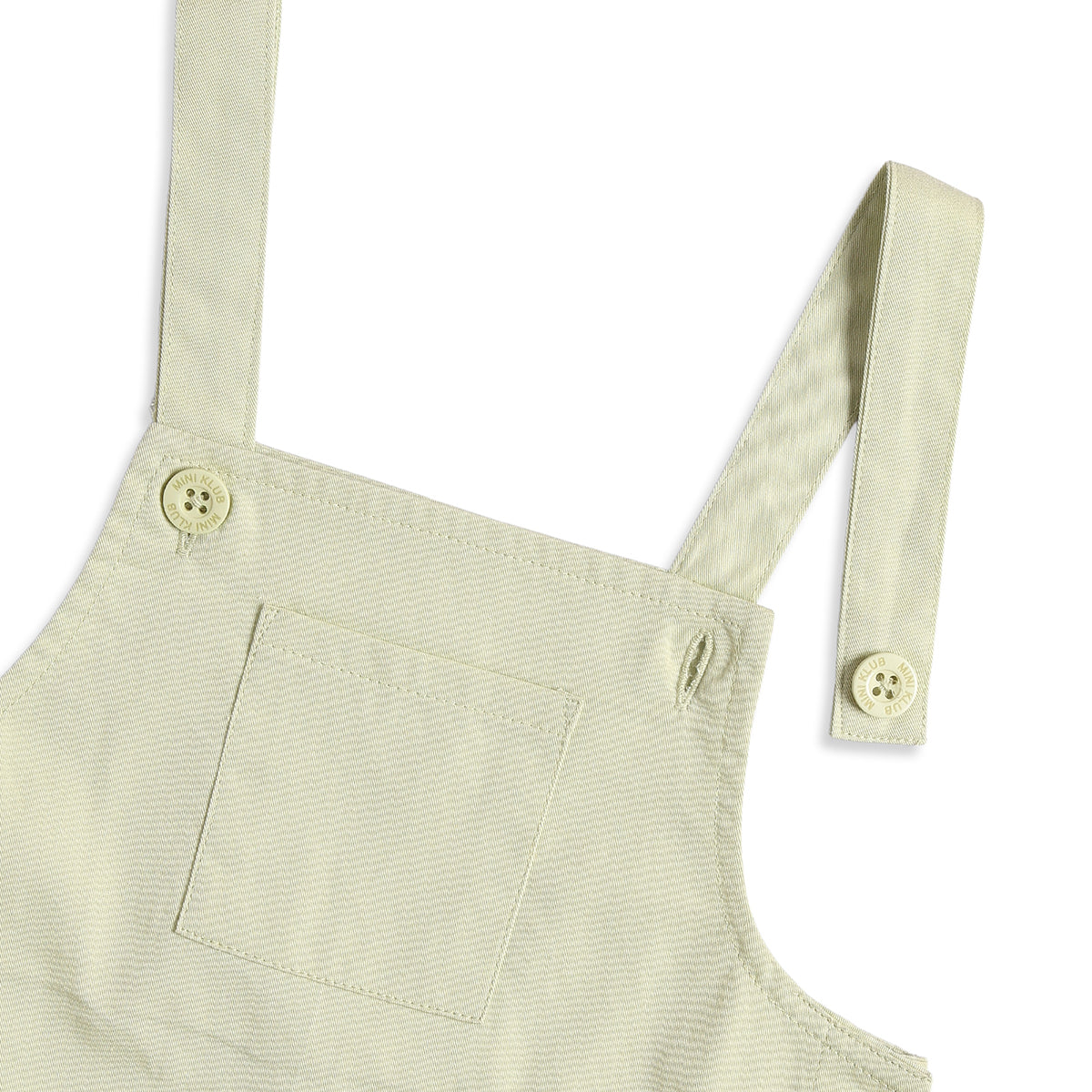 Baby Girls Sage Green Dungaree Dress with Peach T-Shirt Casual 2-Piece Outfit Set