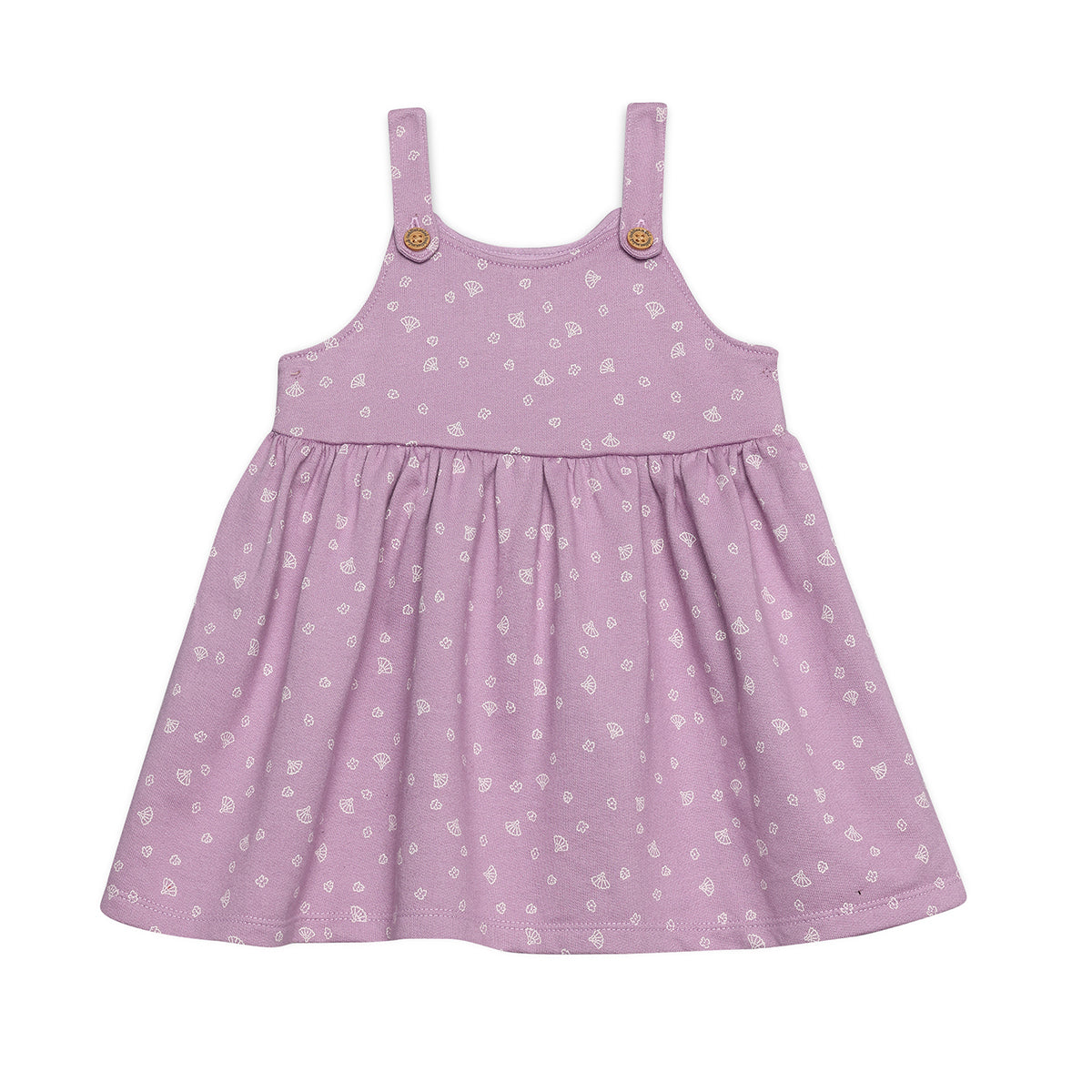 Baby Girls All-Over Print Pinny Set, Lilac