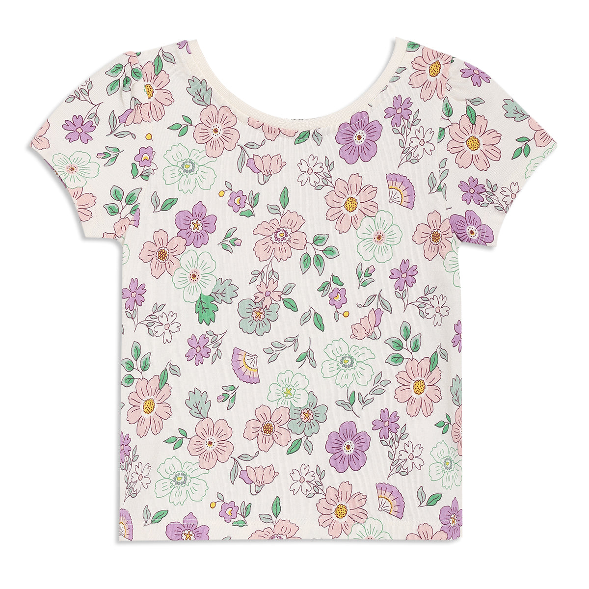 Baby Girls Floral Print T-Shirt and Solid Pinafore Pinny Pack of 2, Pink and Lilac