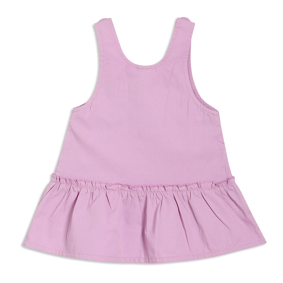 Baby Girls Floral Print T-Shirt and Solid Pinafore Pinny Pack of 2, Pink and Lilac