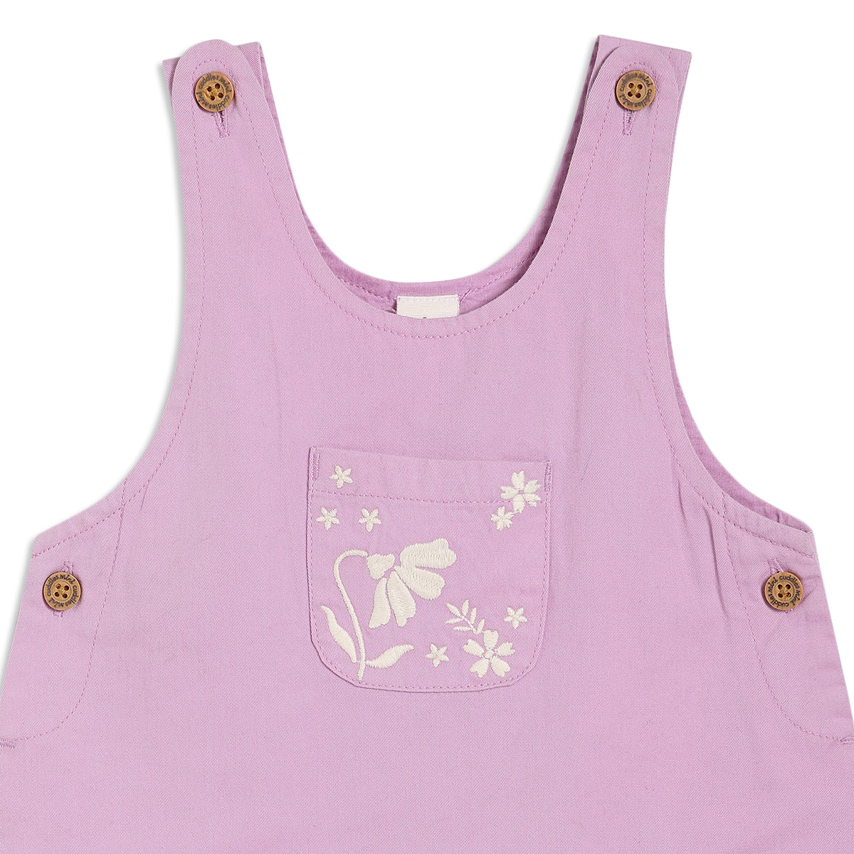 Baby Girls Floral Print T-Shirt and Solid Pinafore Pinny Pack of 2, Pink and Lilac