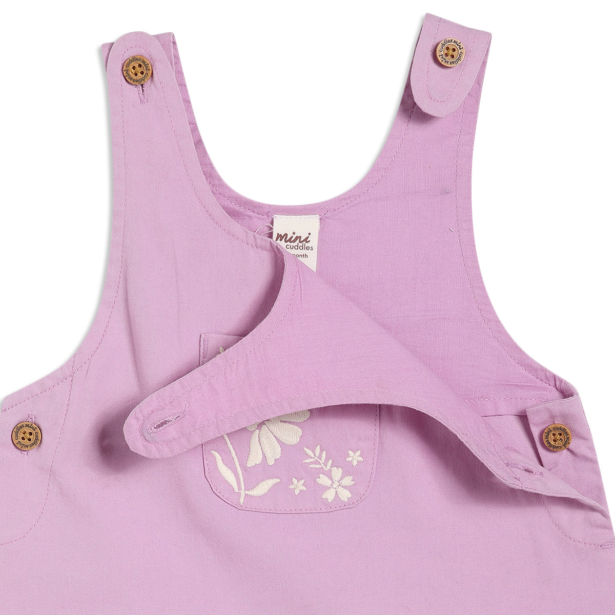 Baby Girls Floral Print T-Shirt and Solid Pinafore Pinny Pack of 2, Pink and Lilac