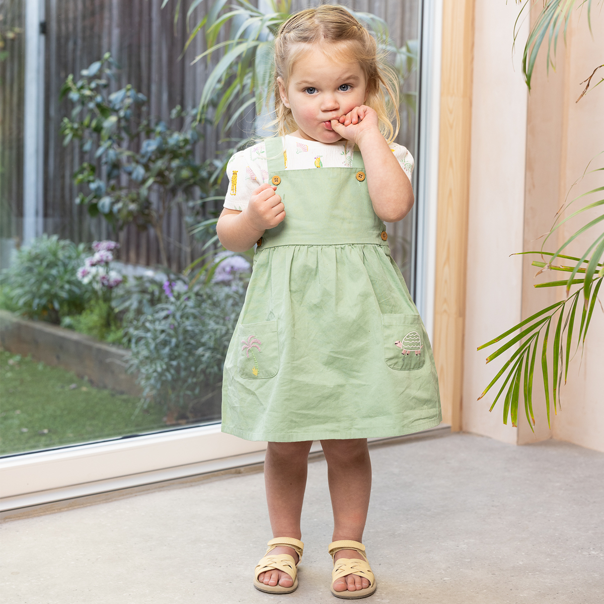 Baby Girls Braided Strap Sandals, Yellow