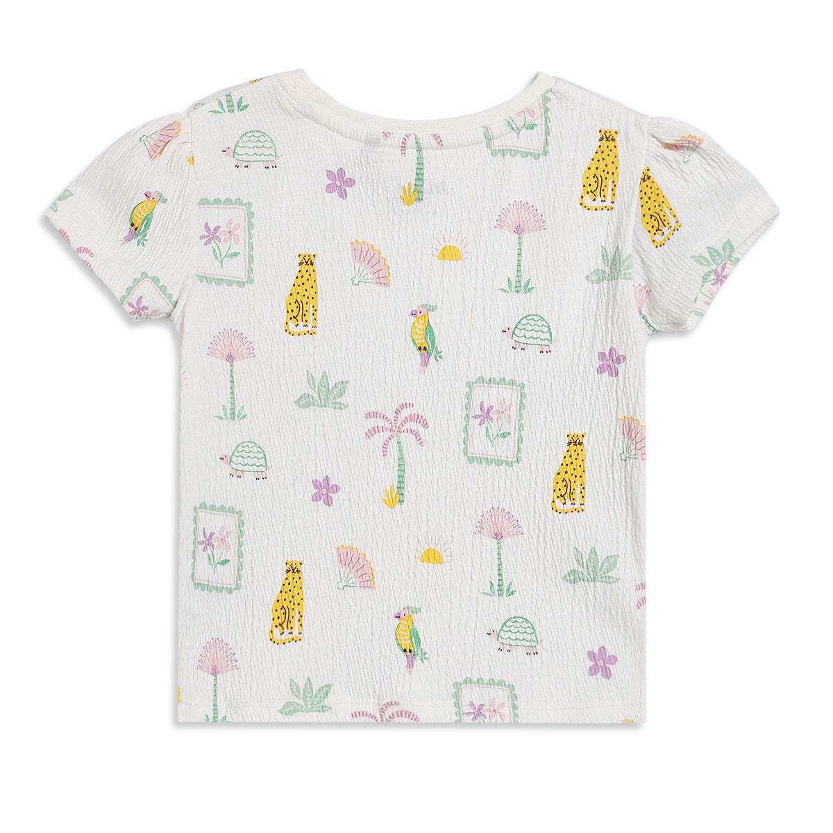 Baby Girls Printed Top with Solid Pinafore Pinny Set, Mint Green