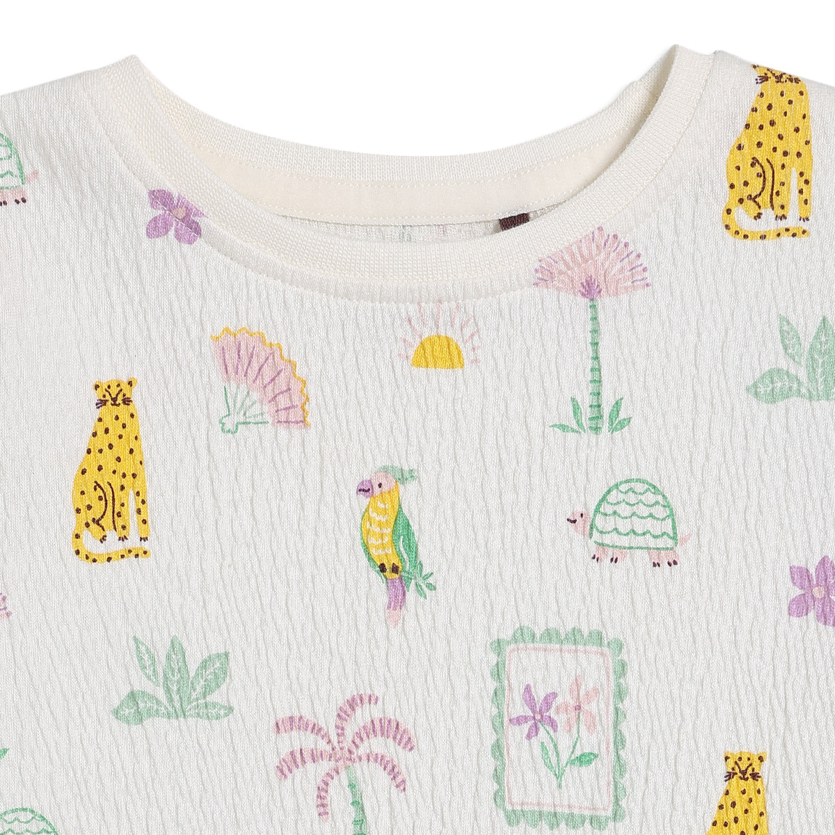 Baby Girls Printed Top with Solid Pinafore Pinny Set, Mint Green