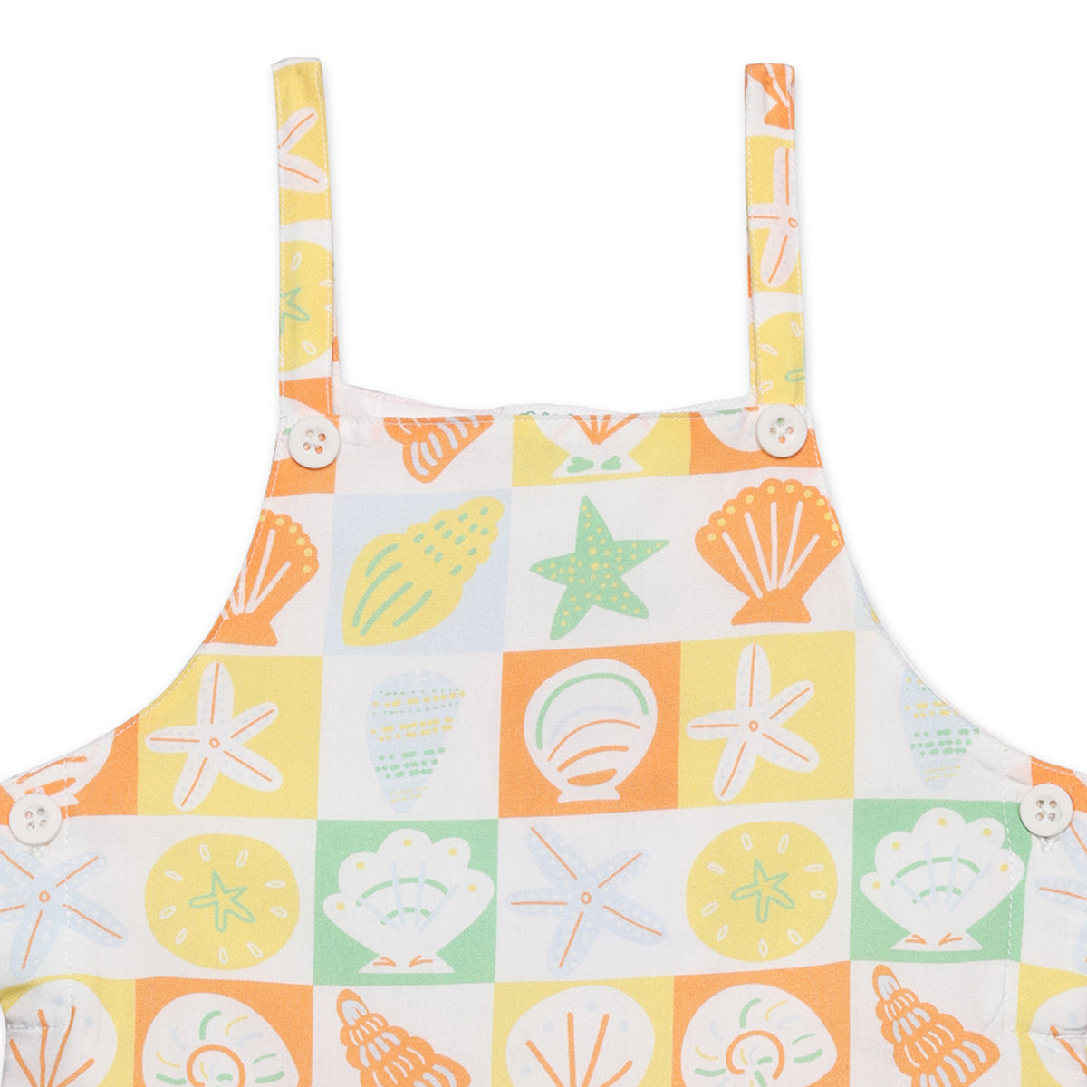 Baby Girls All Over Print Dungaree Dress Set, Multi Colour