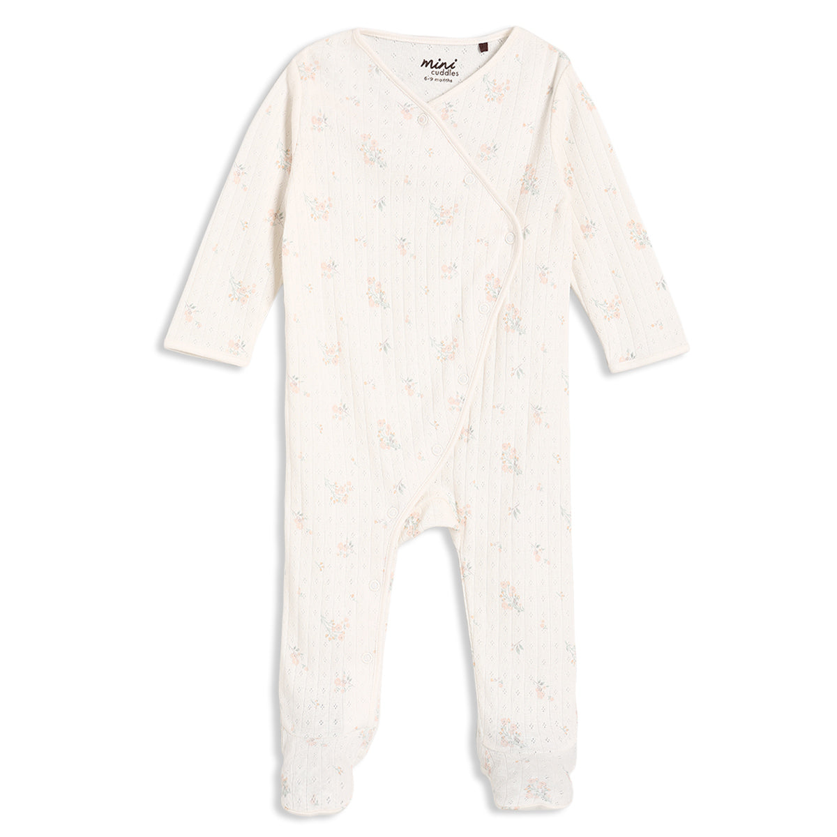 Baby Girls Printed Sleepsuit with Cap & Blanket Gift Set, Off White & Blush Pink