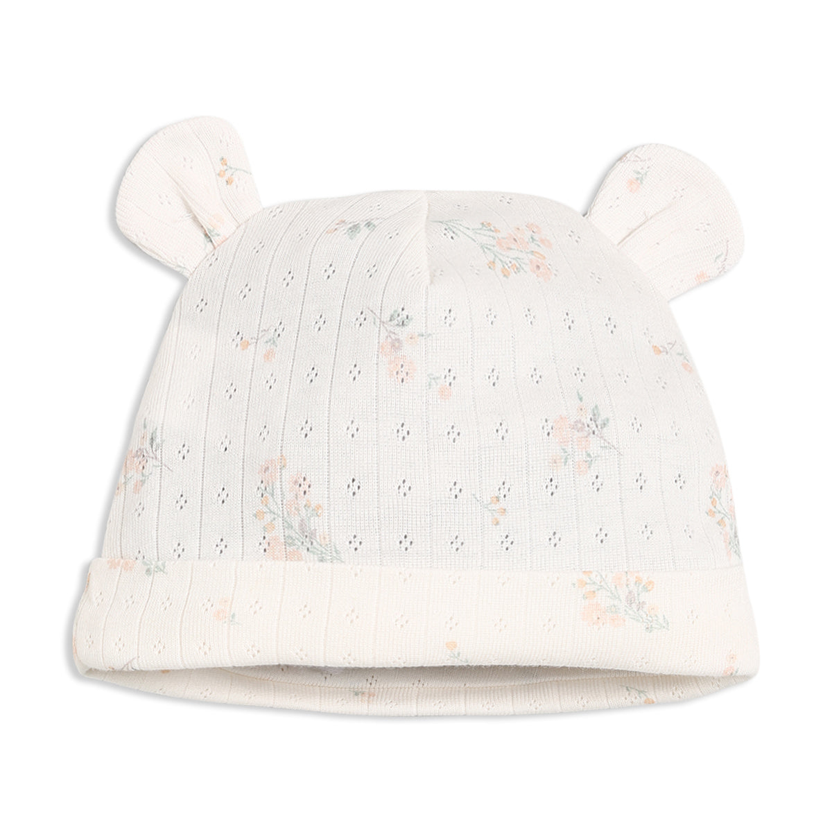 Baby Girls Printed Sleepsuit with Cap & Blanket Gift Set, Off White & Blush Pink