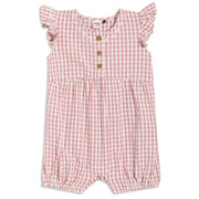 Baby Girls Gingham Check Romper, Pink