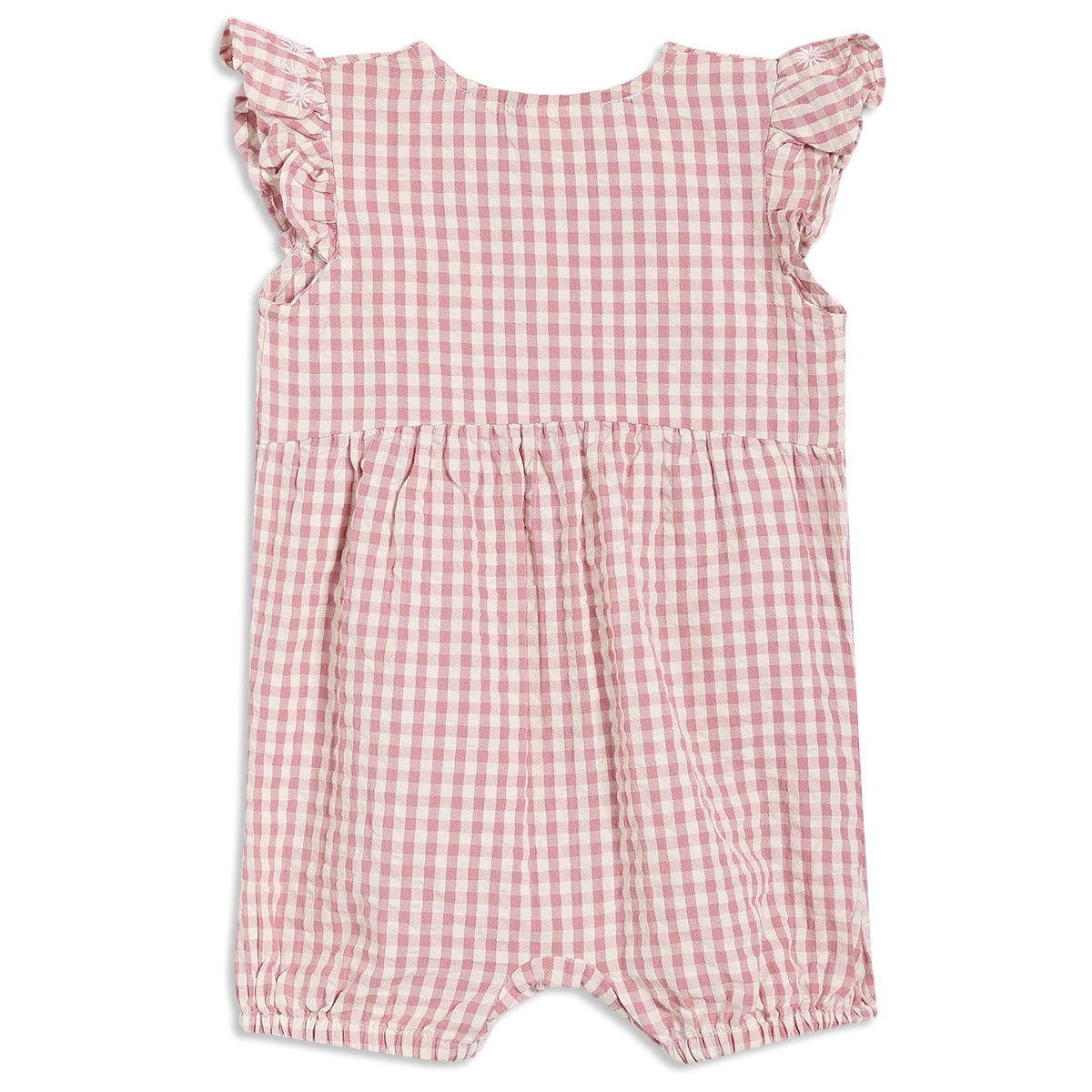 Baby Girls Gingham Check Romper, Pink